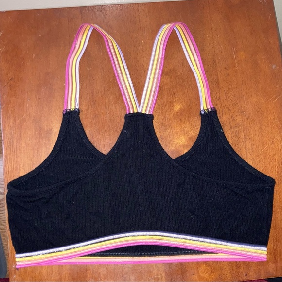 Bozzolo bralette size medium / black with rainbow stripes - Picture 3 of 3